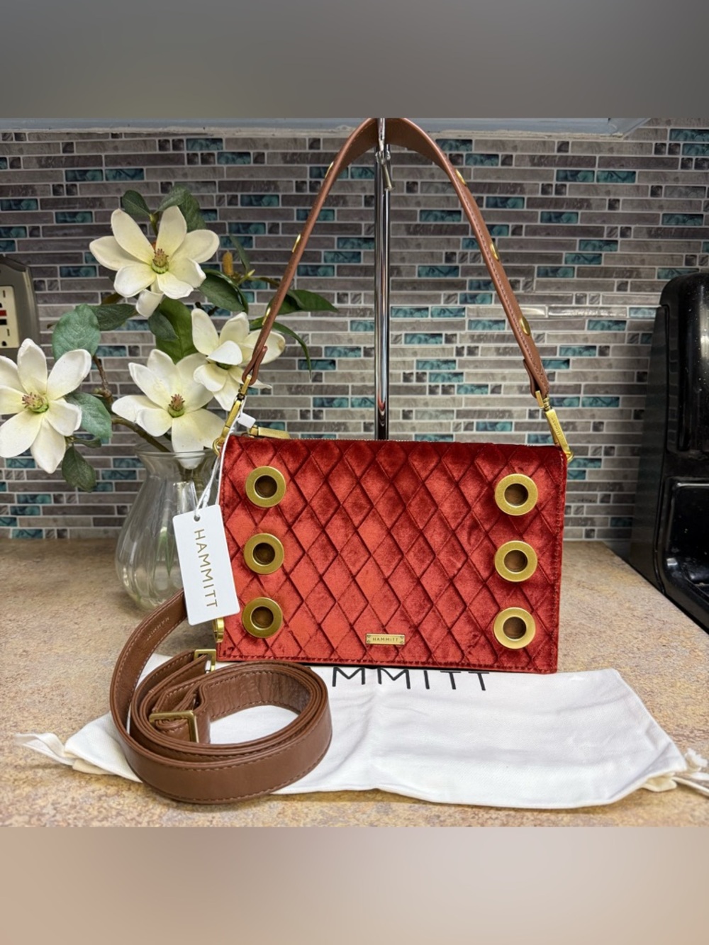 NWT Hammitt Montana Clutch Small Monarch Velvet purse
